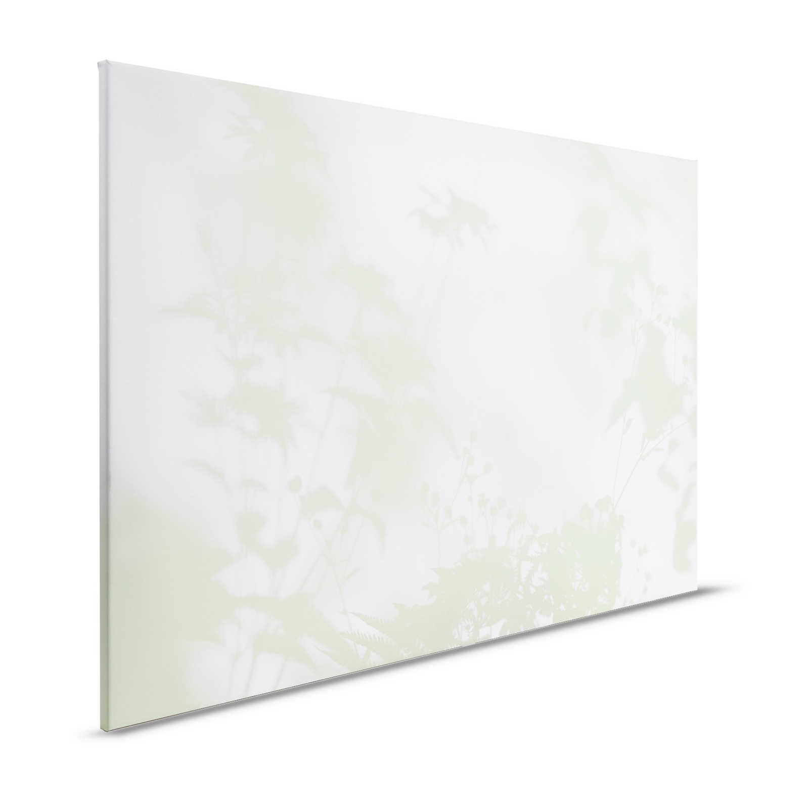 Shadow Room 3 - Natur Leinwandbild Grün & Weiß, verblasstes Design – 1,20 m x 0,80 m
