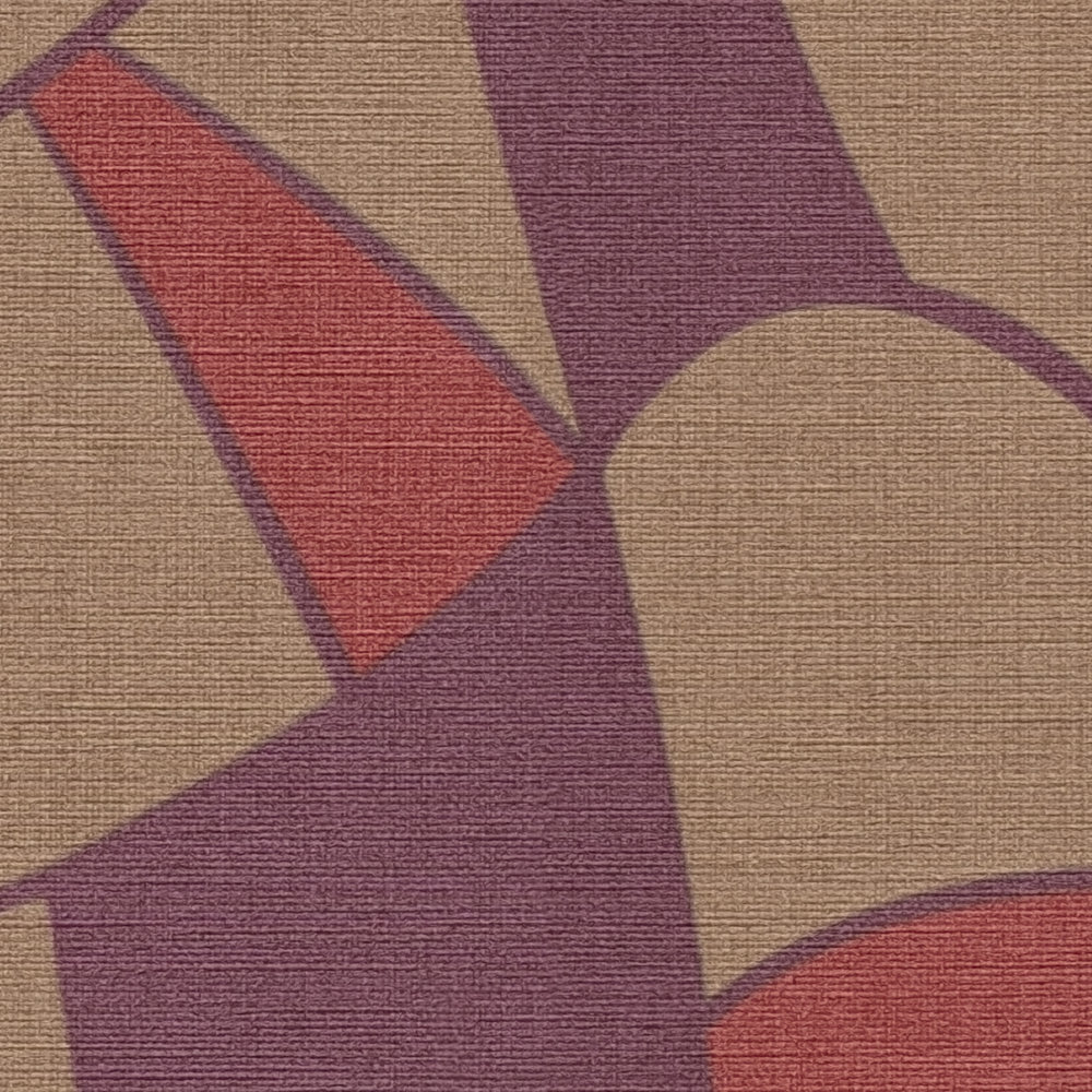             Vliestapete in dunklen Farben im abstrakten Muster – Lila, Braun, Rot
        