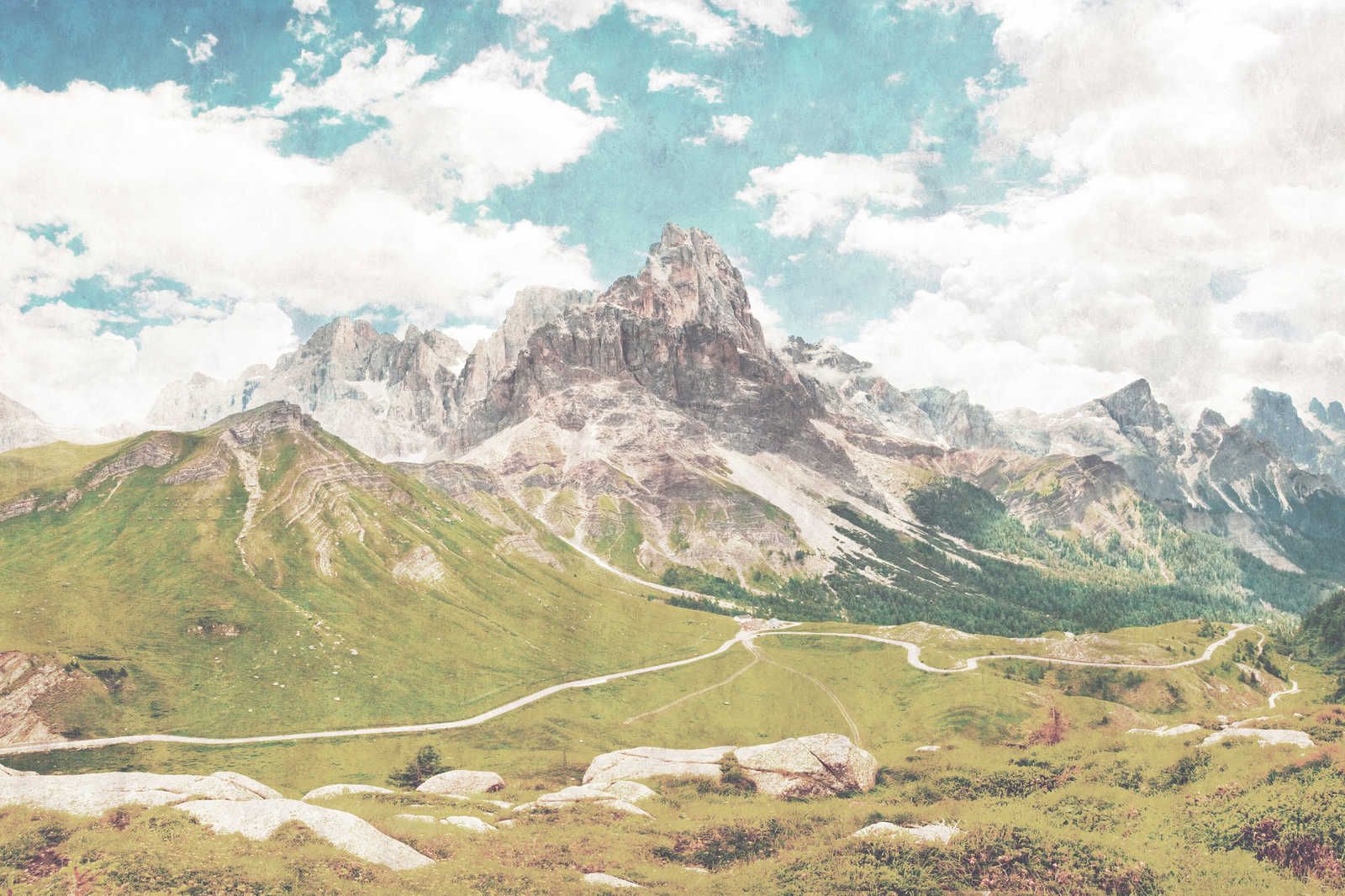             Dolomiti 2 - Leinwandbild Dolomiten Retro Fotografie – 1,20 m x 0,80 m
        