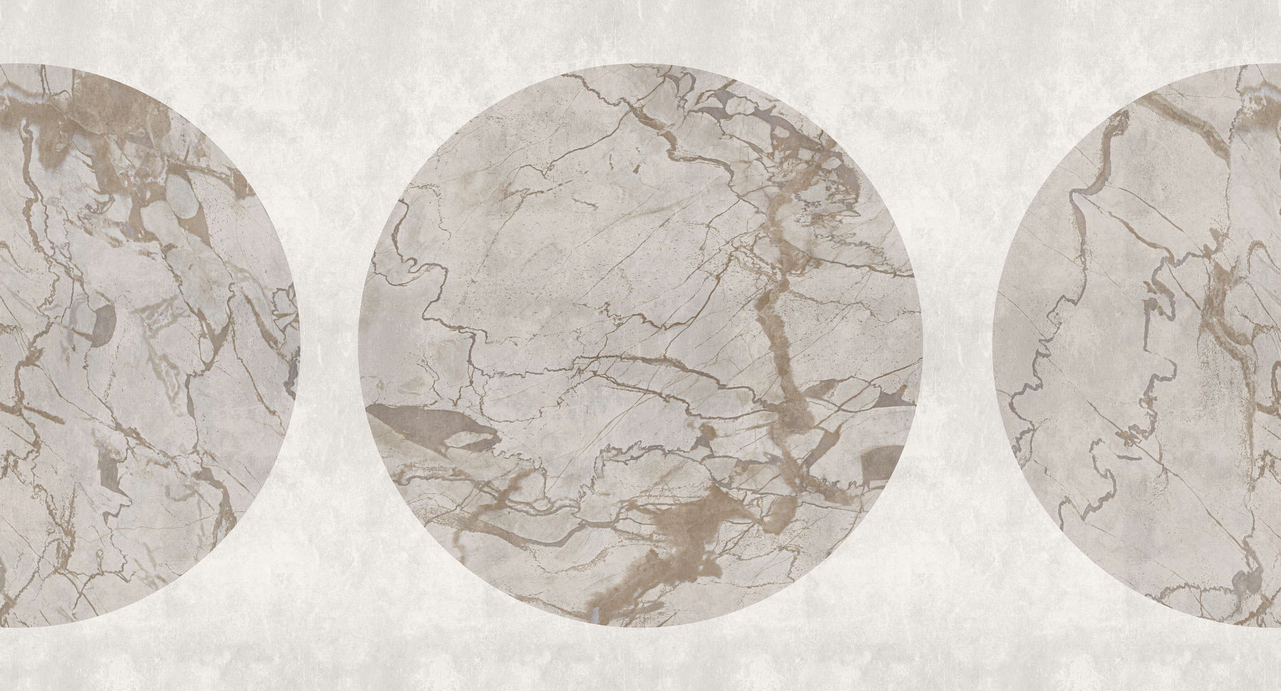             Mercurio 1 – Graue Fototapete Marmor Greige mit Kreis Motiv
        