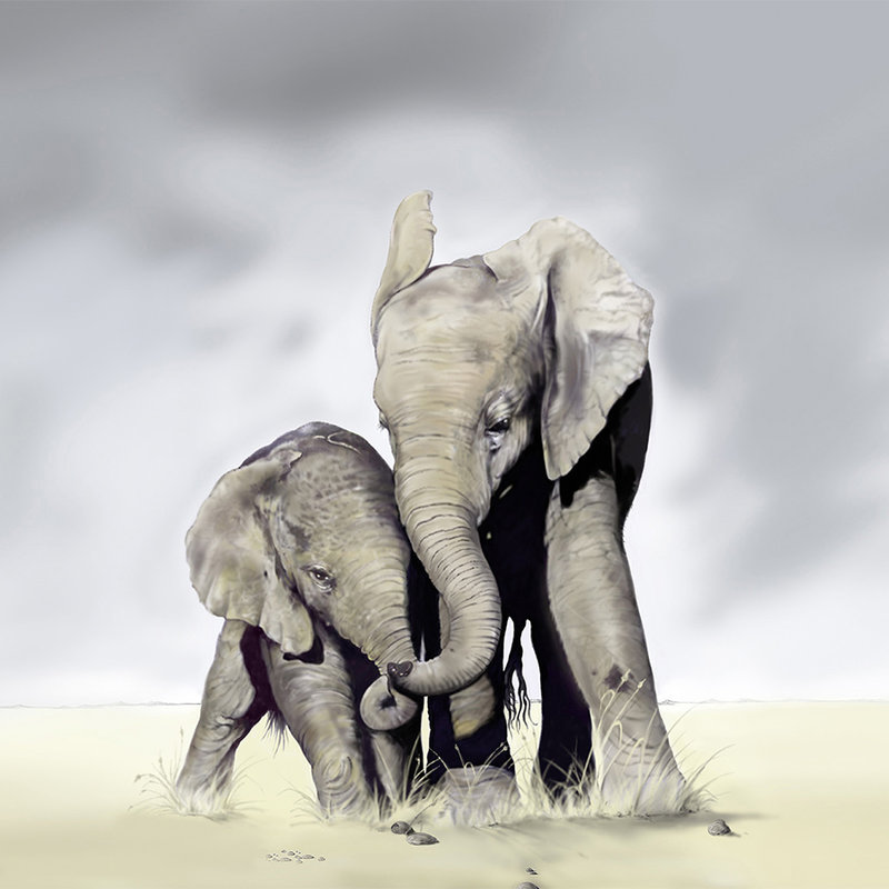 Tier Fototapete freie Elefanten – Premium Glattvlies
