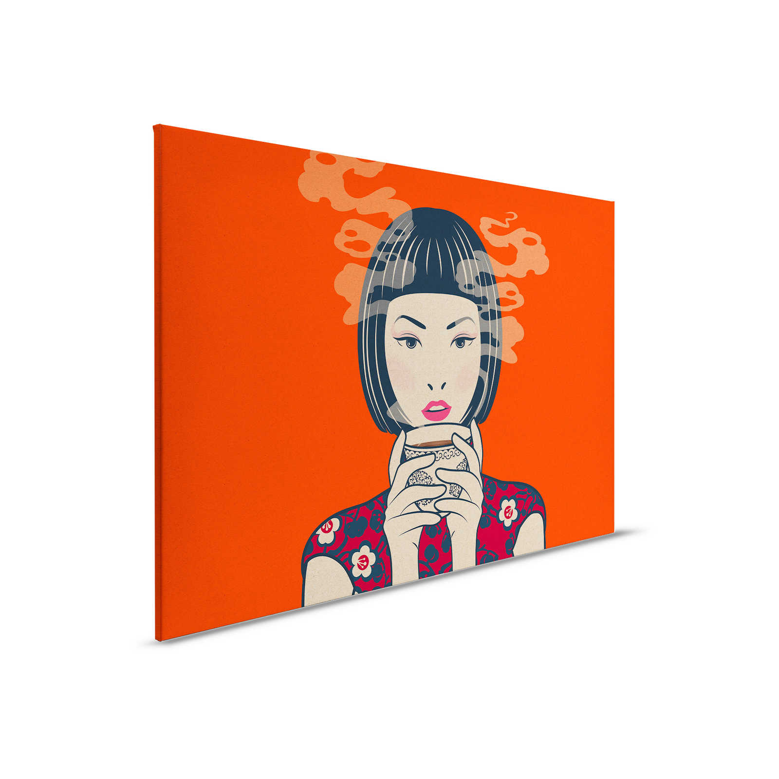         Akari 2 - Zeit für Tee, Mangastyle in Pappe Struktur auf Leinwandbild – 0,90 m x 0,60 m
    
