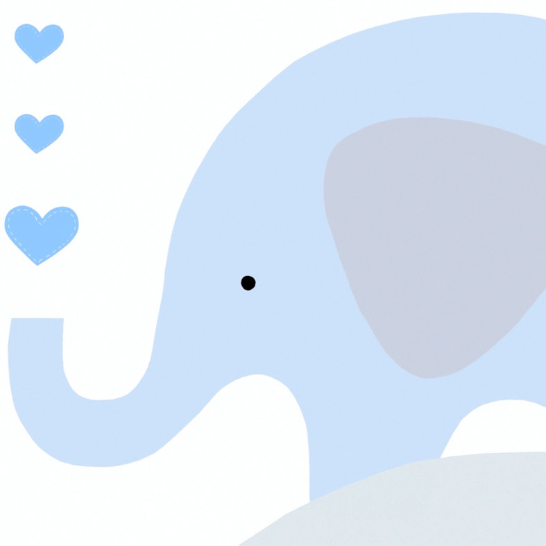             Kinderzimmer Tapete Jungen Elefant – Blau, Grau, Weiß
        