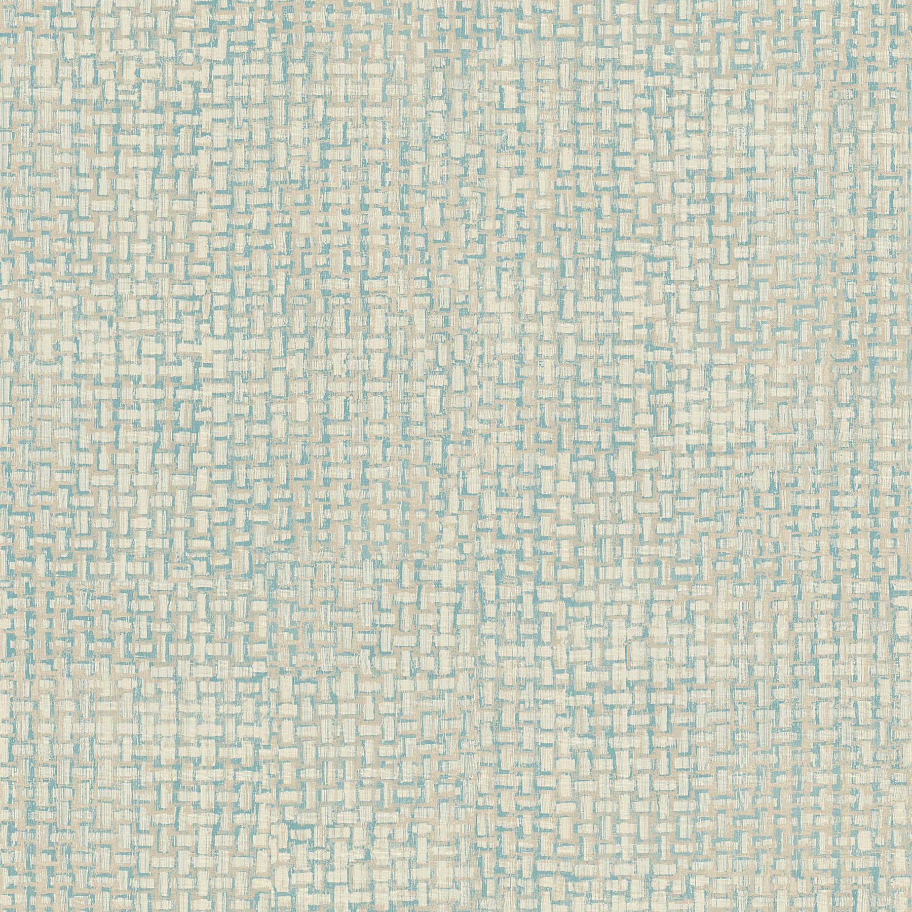 Tapete Textil-Look mit Flechtstruktur – Beige, Blau, Grau
