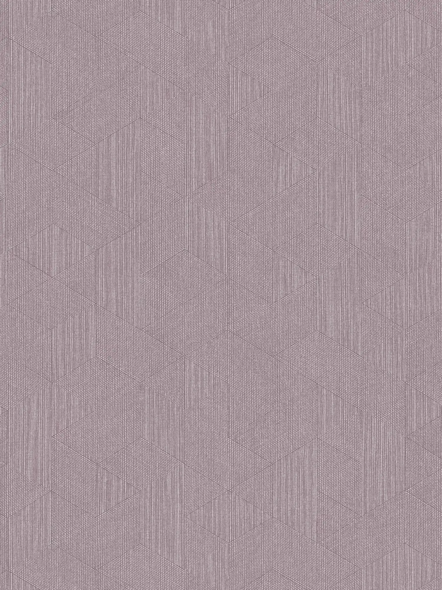 Tapete Violett mit Ton-in-Ton Muster im Grafik-Stil – Lila, Grau
