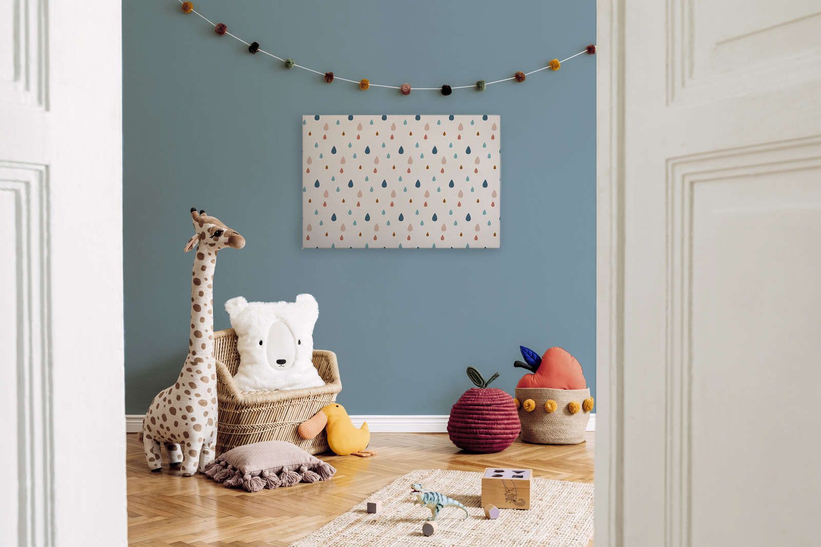             Leinwand fürs Kinderzimmer mit bunten Wassertropfen – 90 cm x 60 cm
        