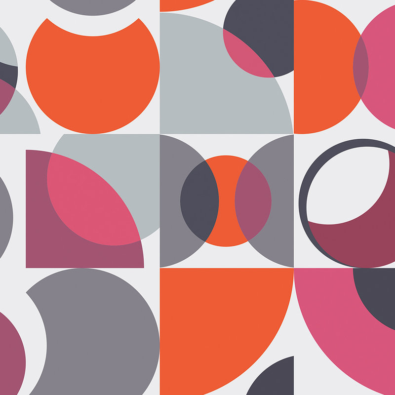Fototapete Retro-Design geometrisch & abstrakt – Orange, Violett, Grau
