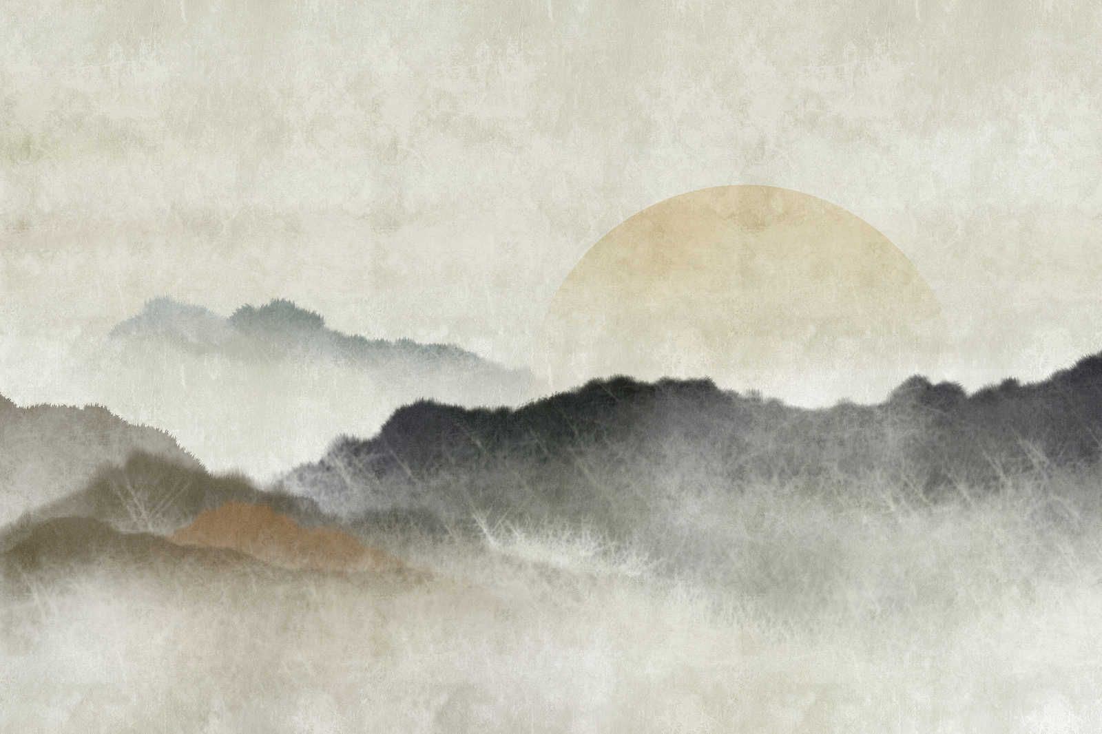             Akaishi 1 - Leinwandbild Asian Print Bergkette im Morgengrauen – 0,90 m x 0,60 m
        