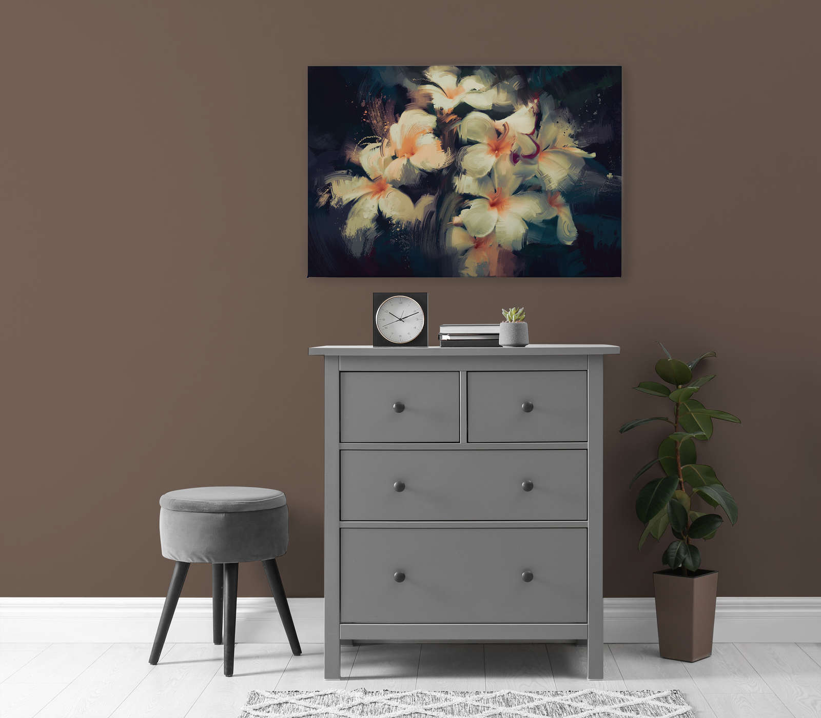             Leinwandbild Blumenstrauß gemalt mit Wischtechnik – 0,90 m x 0,60 m
        