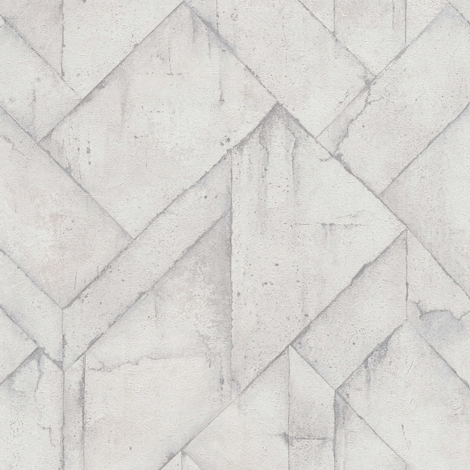 Mustertapete Beton Used-Look & rustikal – Grau, Weiß
