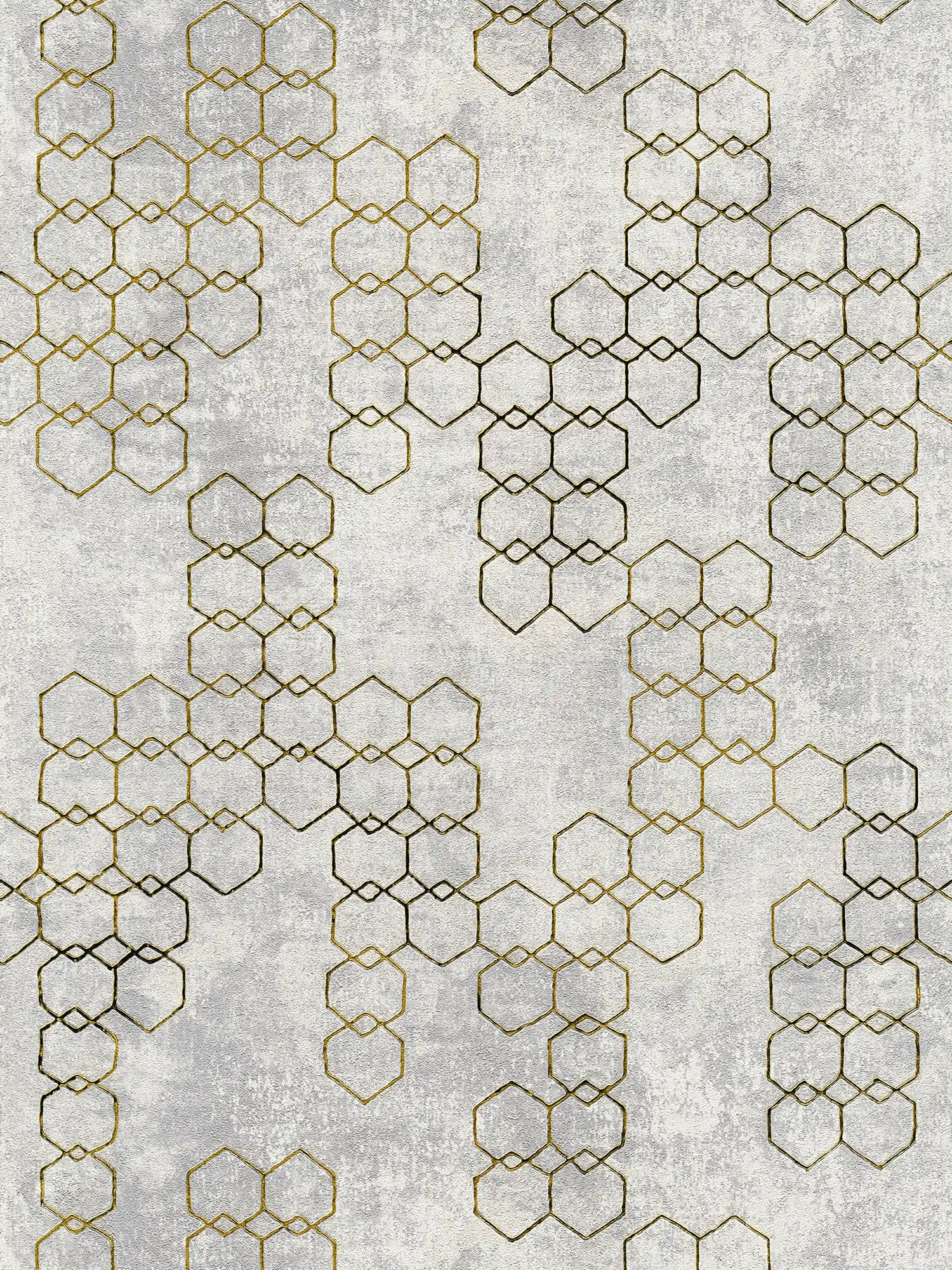         Tapete modernes Design Gold & Beton Effekt – Grau, Gold
    