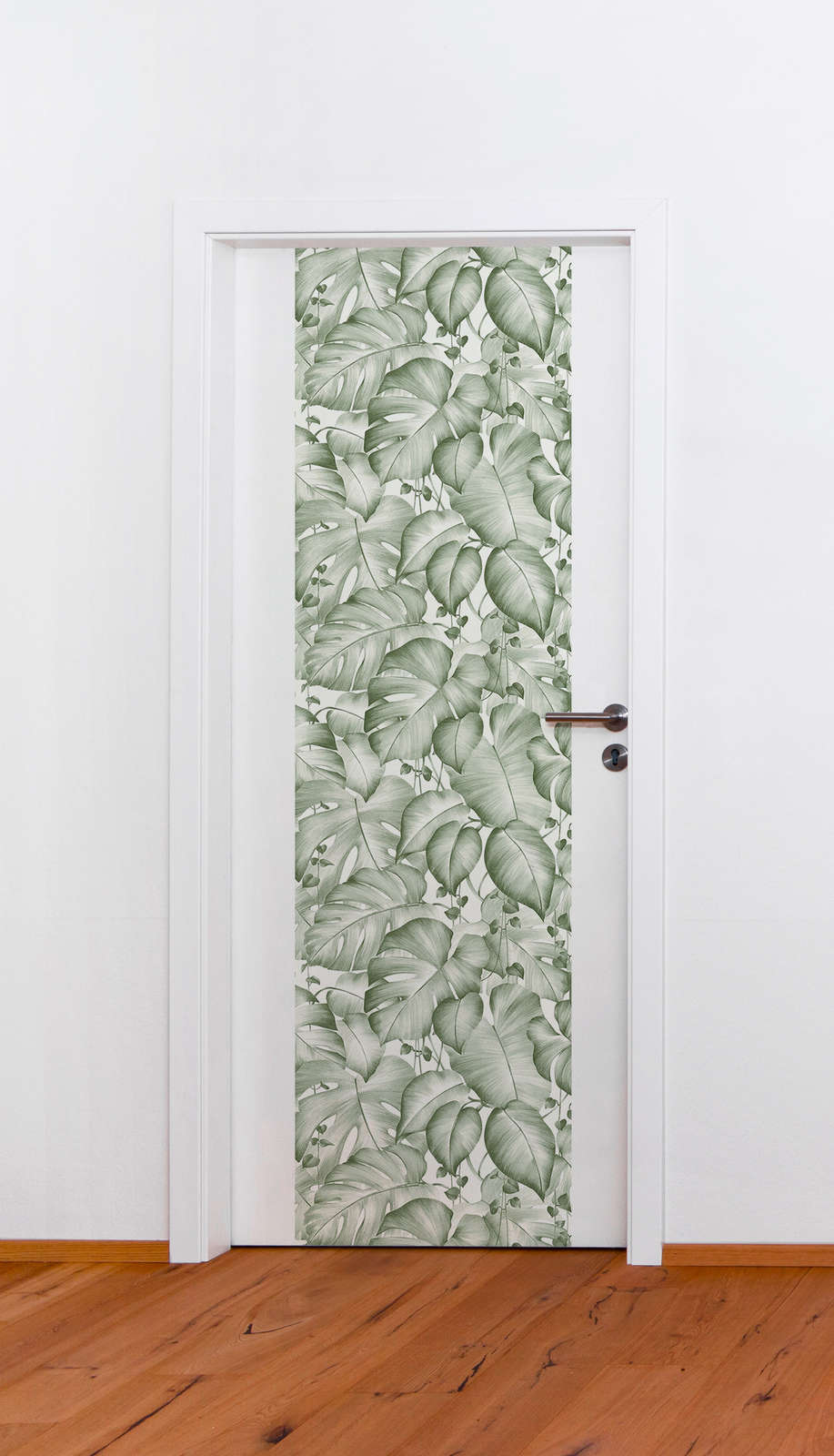             Designpanel selbstklebend mit Monstera Blättern – Grün, Weiß
        