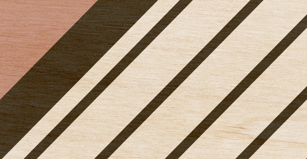            Bird gang 1 - gemusterte Fototapete, Sperrholz Struktur mit modernen Farbflächen – Beige, Rosa | Mattes Glattvlies
        