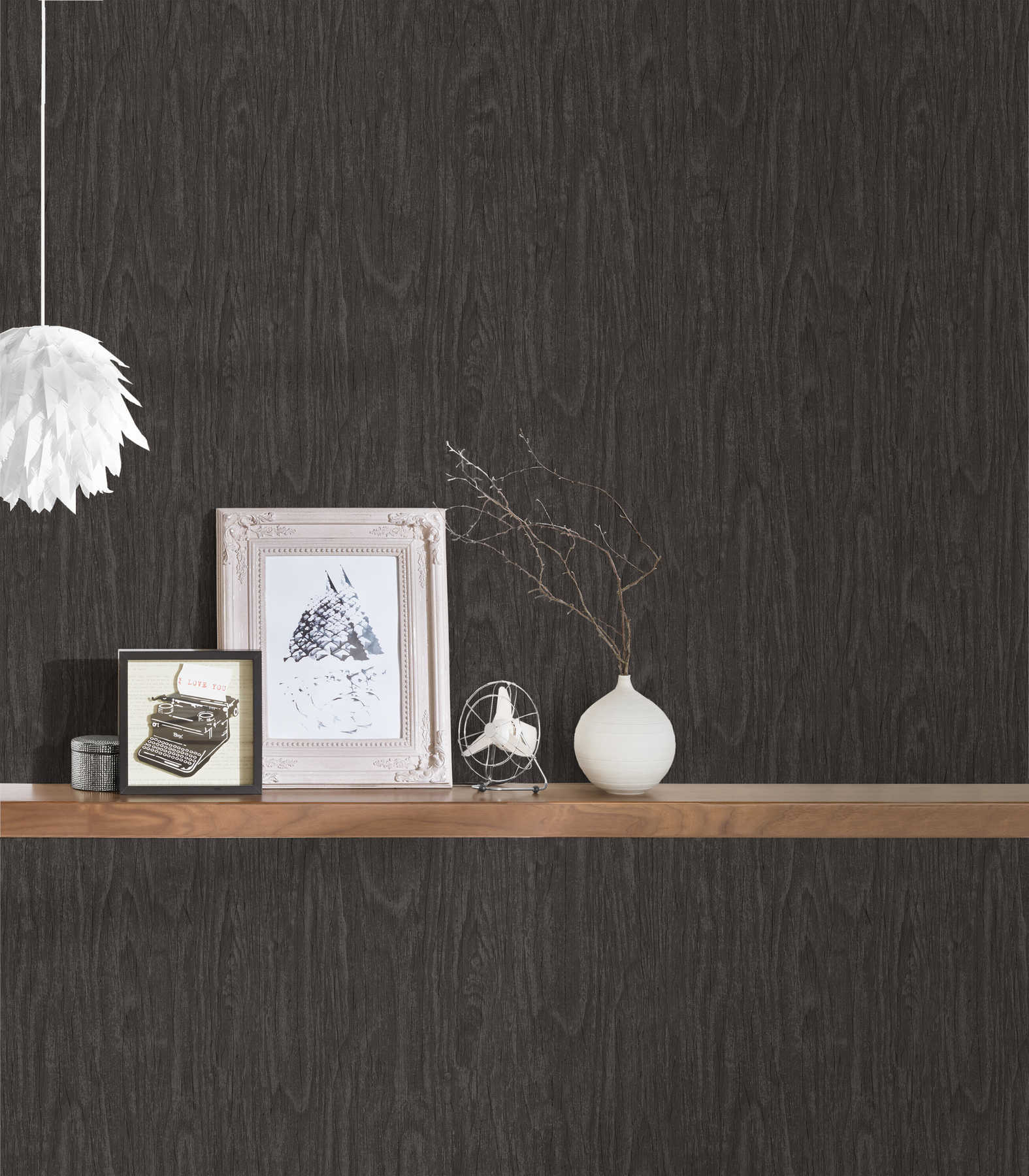             VERSACE Home Tapete realistische Holz Optik – Grau, Schwarz
        