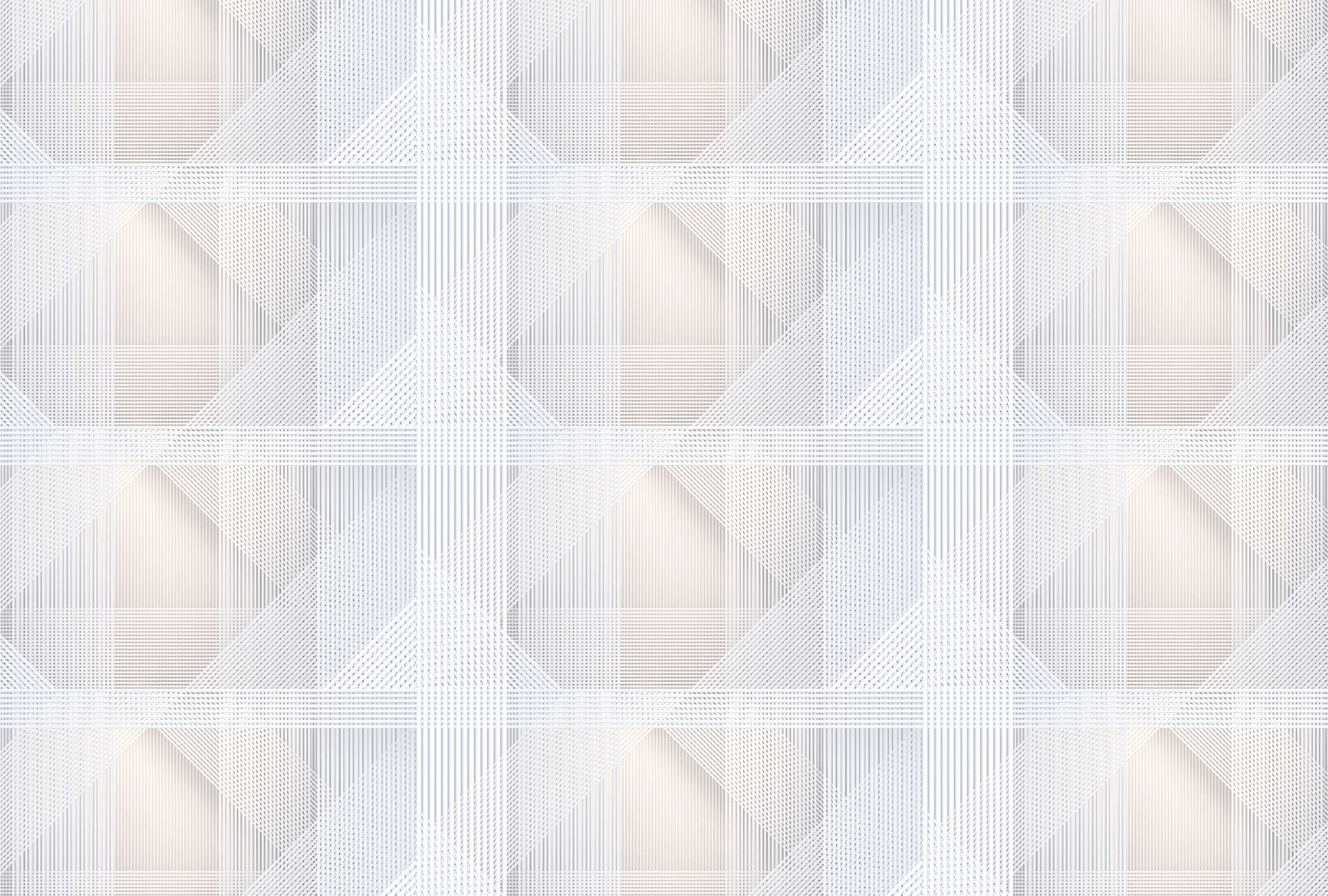             Strings 1 - Fototapete geometrisches Streifen Muster – Grau, Orange | Perlmutt Glattvlies
        