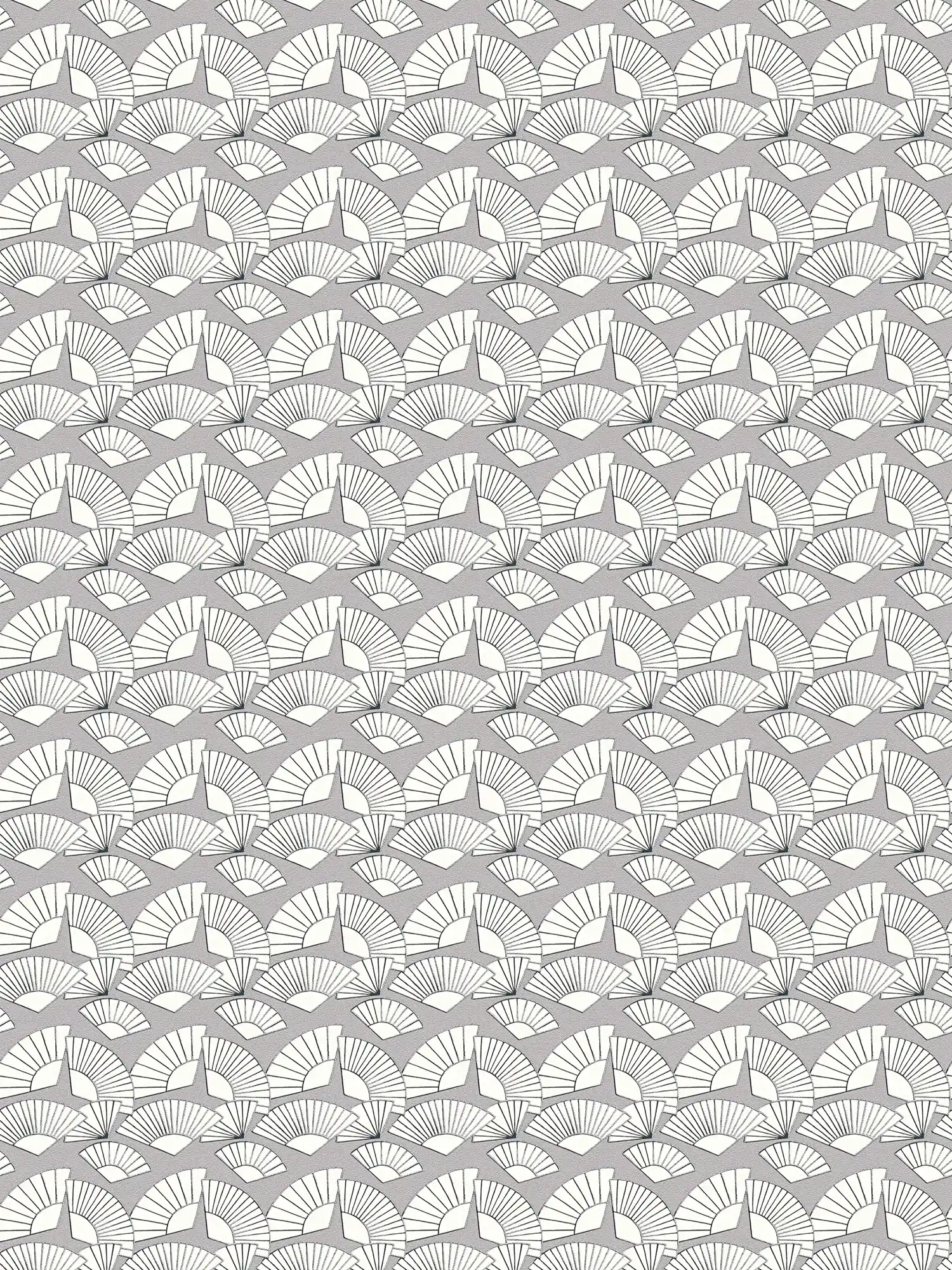 Tapete Karl LAGERFELD Fächer Muster – Metallic, Weiß
