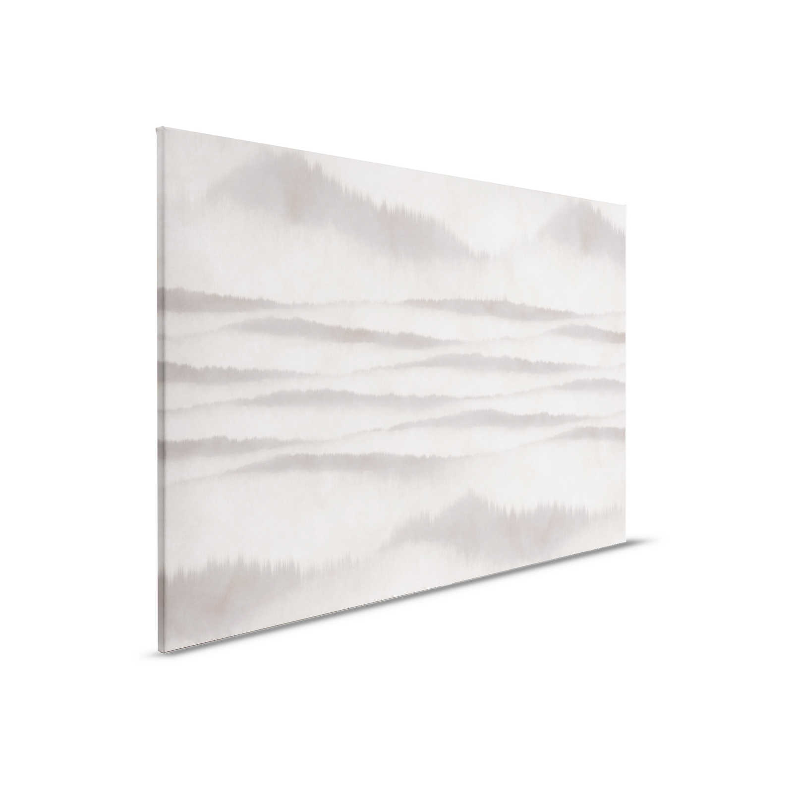 Leinwandbild abstraktes Muster Wellen | weiß, grau – 0,90 m x 0,60 m
