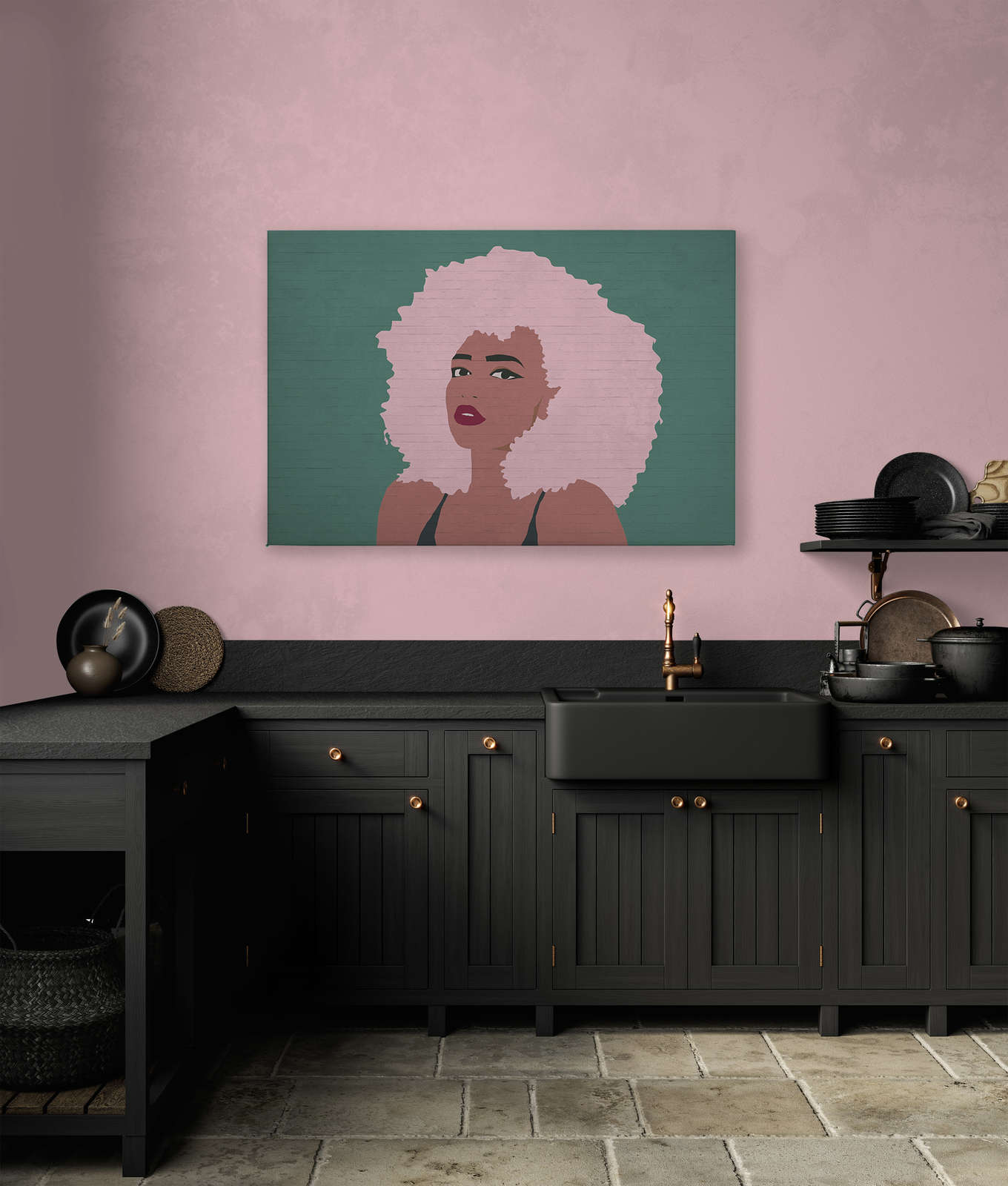             Frauen Leinwandbild Whitney im Colour Block Stil – 1,20 m x 0,80 m
        
