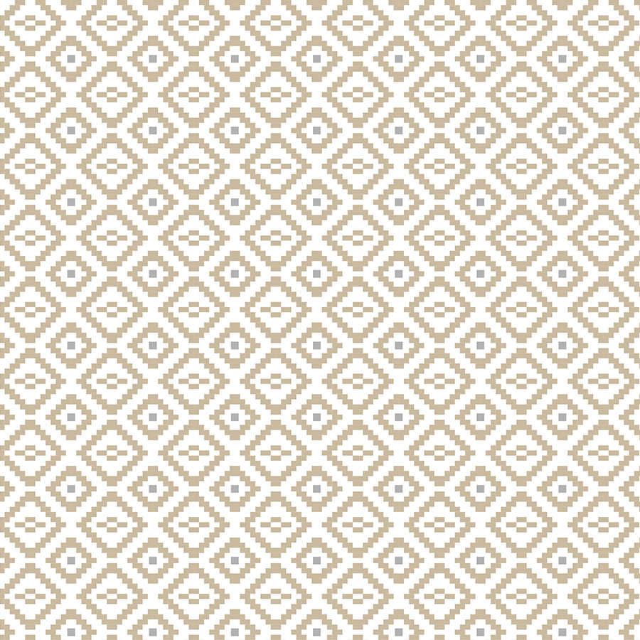 Design Fototapete kleine Quadrate mit Mustern gelb auf Perlmutt Glattvlies
