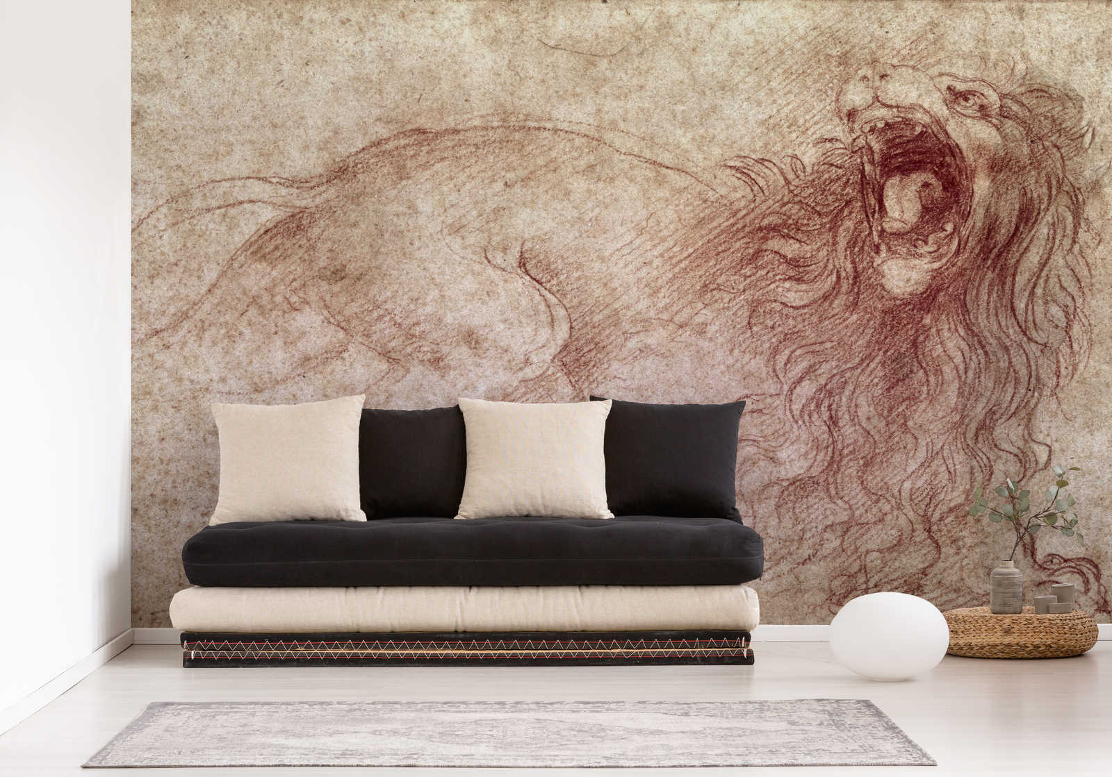             Fototapete "Skizze eines brüllenden Löwen " von Leonardo da Vinci
        