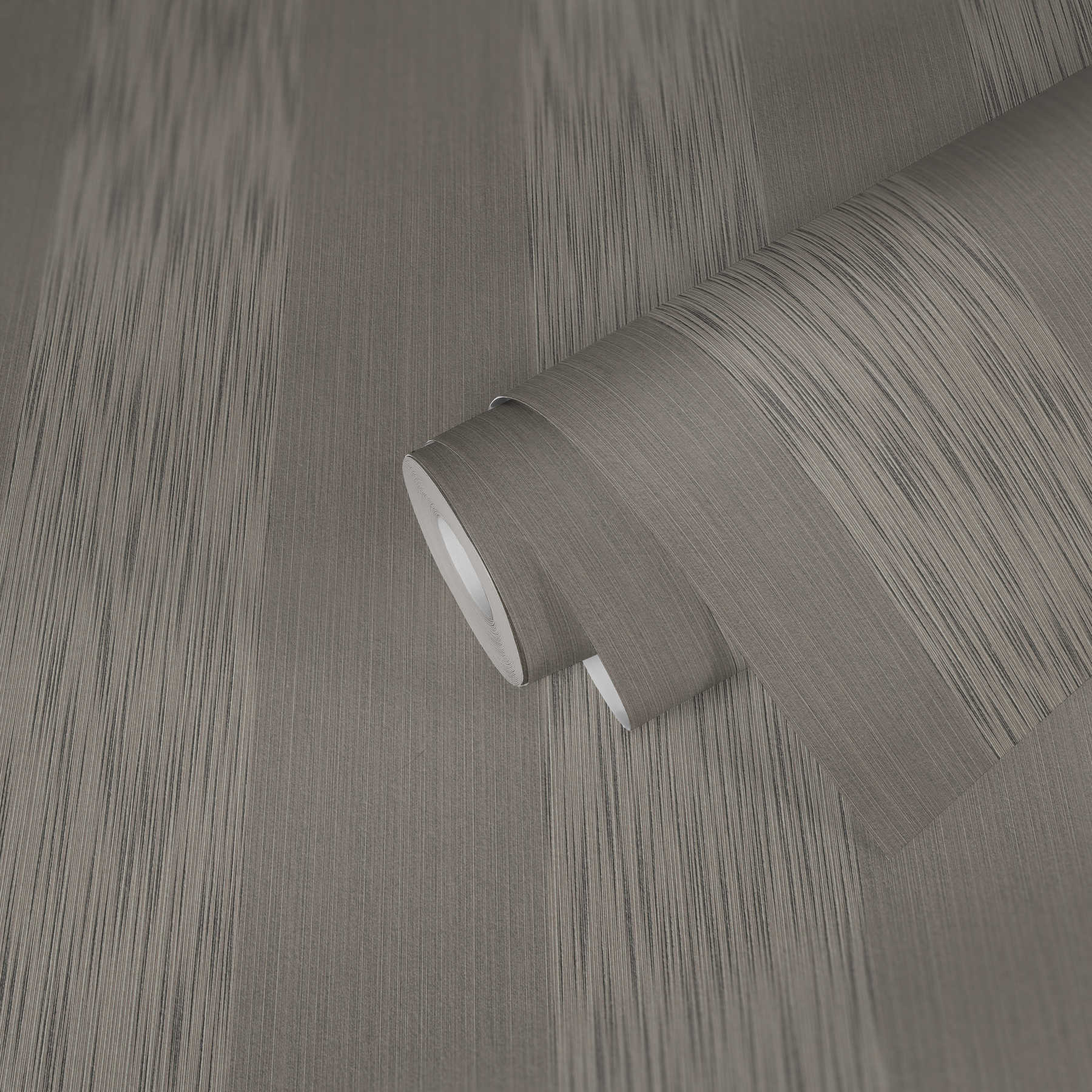             Melierte Streifen Tapete mit Struktureffekt – Grau
        