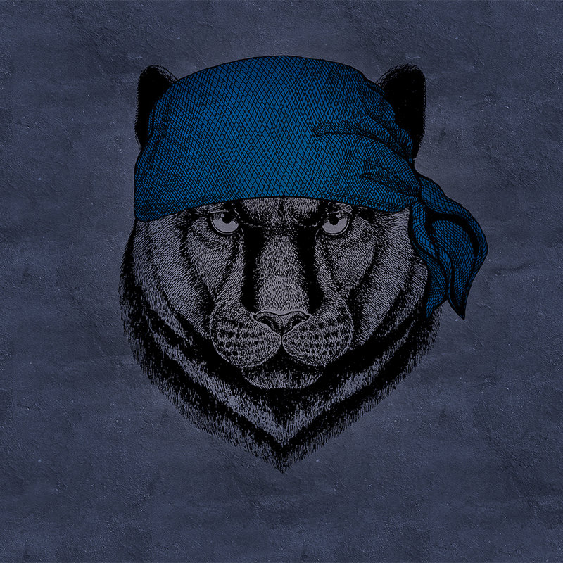         Fototapete Panther im Piraten-Look – Blau, Schwarz
    
