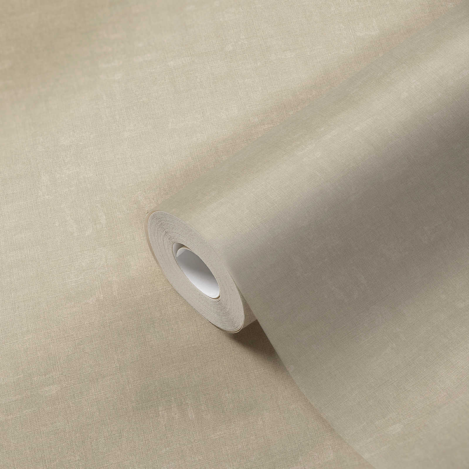             Melierte Tapete unifarben mit Strukturdesign – Grau, Beige
        