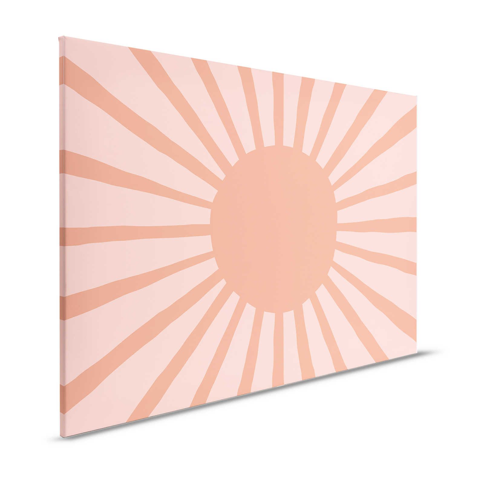 Leinwand abstrakte Sonne im gemalten Stil – 120 cm x 80 cm
