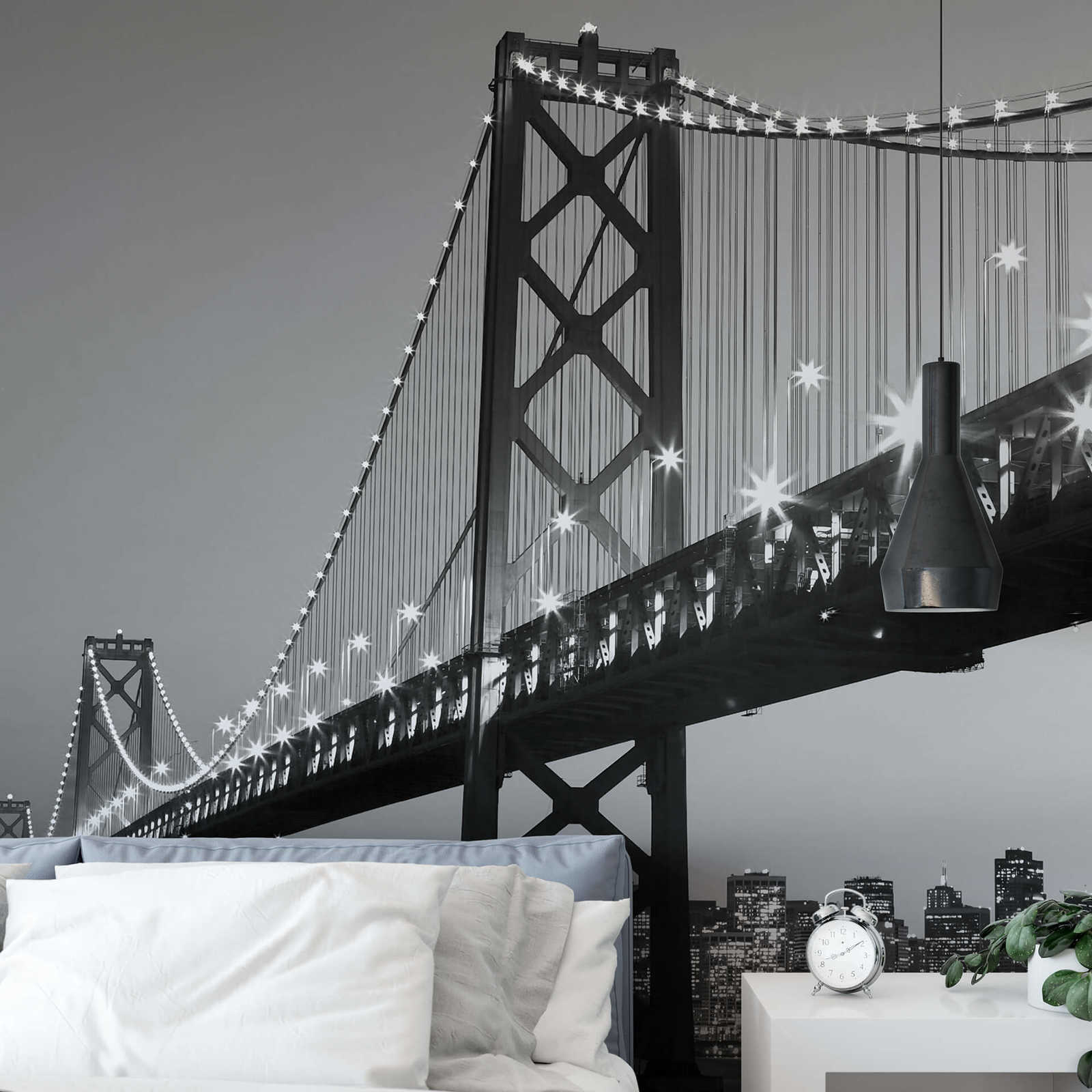             San Francisco Fototapete Schwarz-Weiß, Hochformat
        