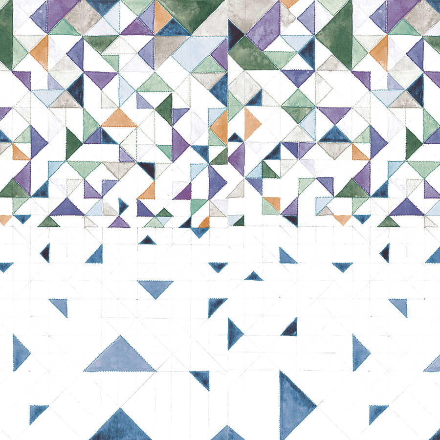 Grafik Fototapete mit Dreieck Muster auf Strukturvlies
