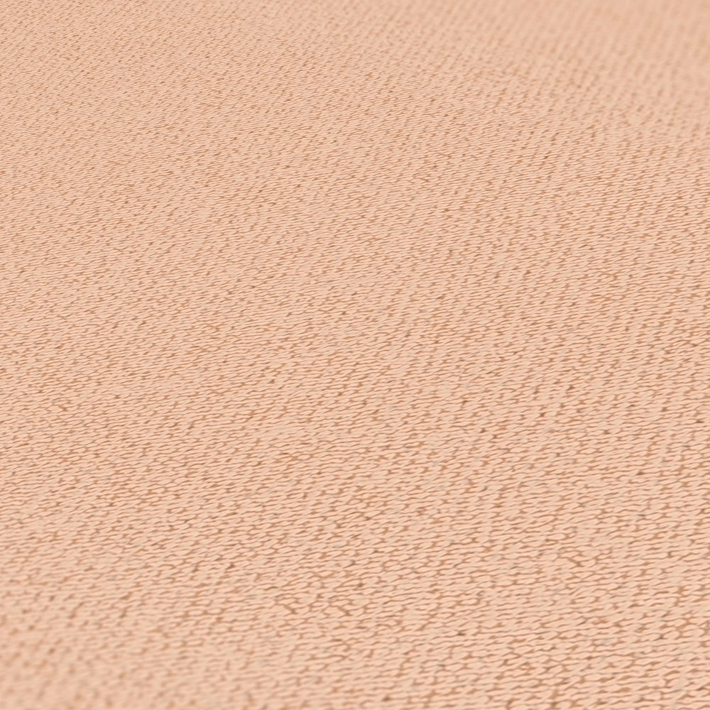             Melierte Strukturtapete mit Leinen Muster in matt – Orange, Lachs
        