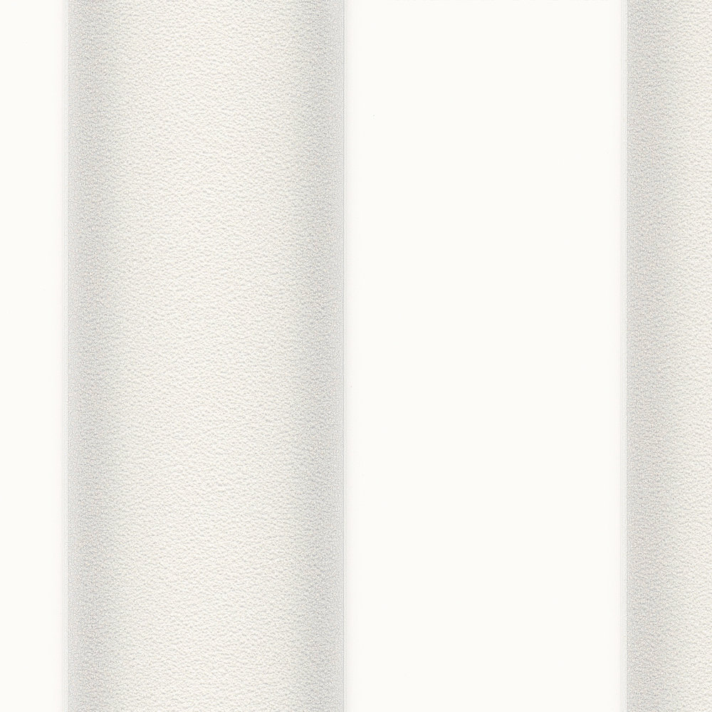             Metallic Tapete mit plastischem Streifenmuster – Grau, Weiß
        
