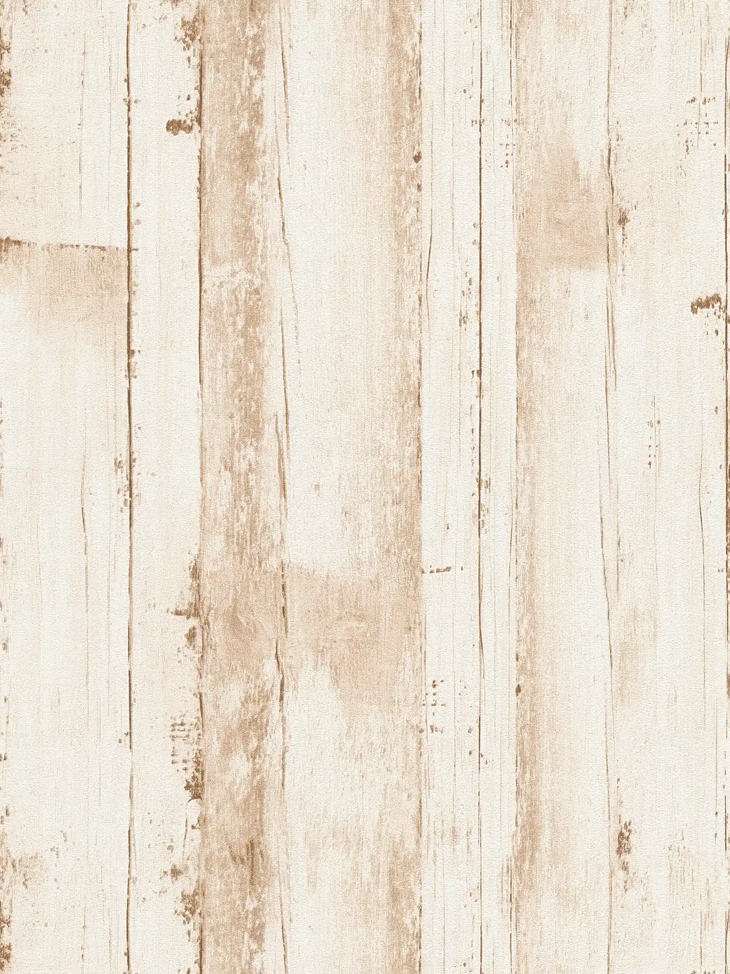         Holz-Vliestapete mit Bretteroptik PVC-frei – Beige, Weiß
    