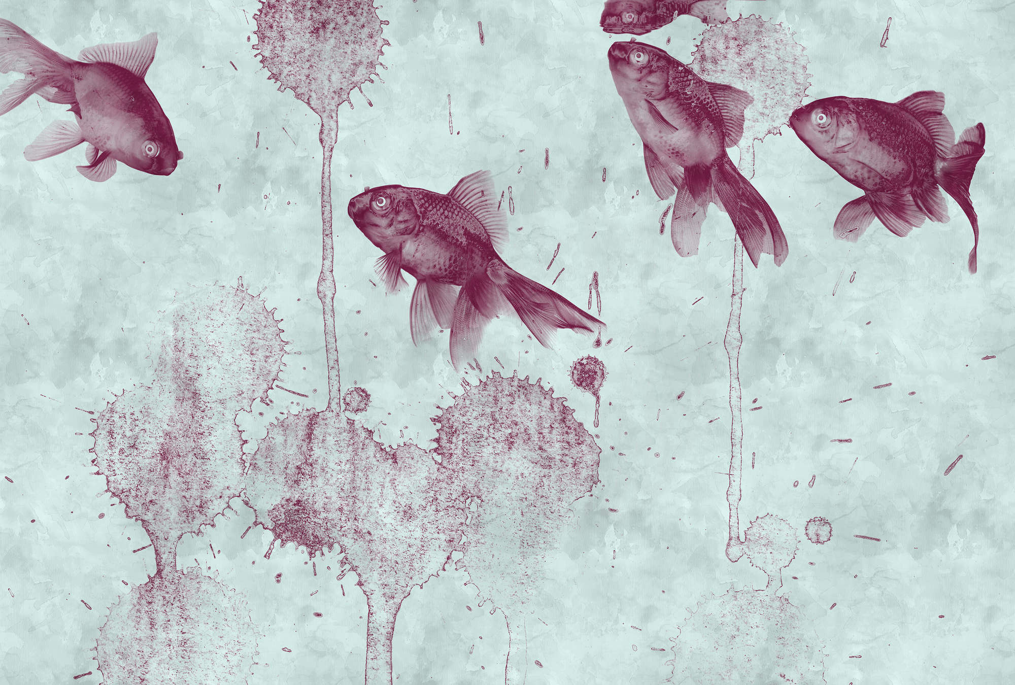             Moderne Fototapete Fisch Design im Aquarell Stil
        