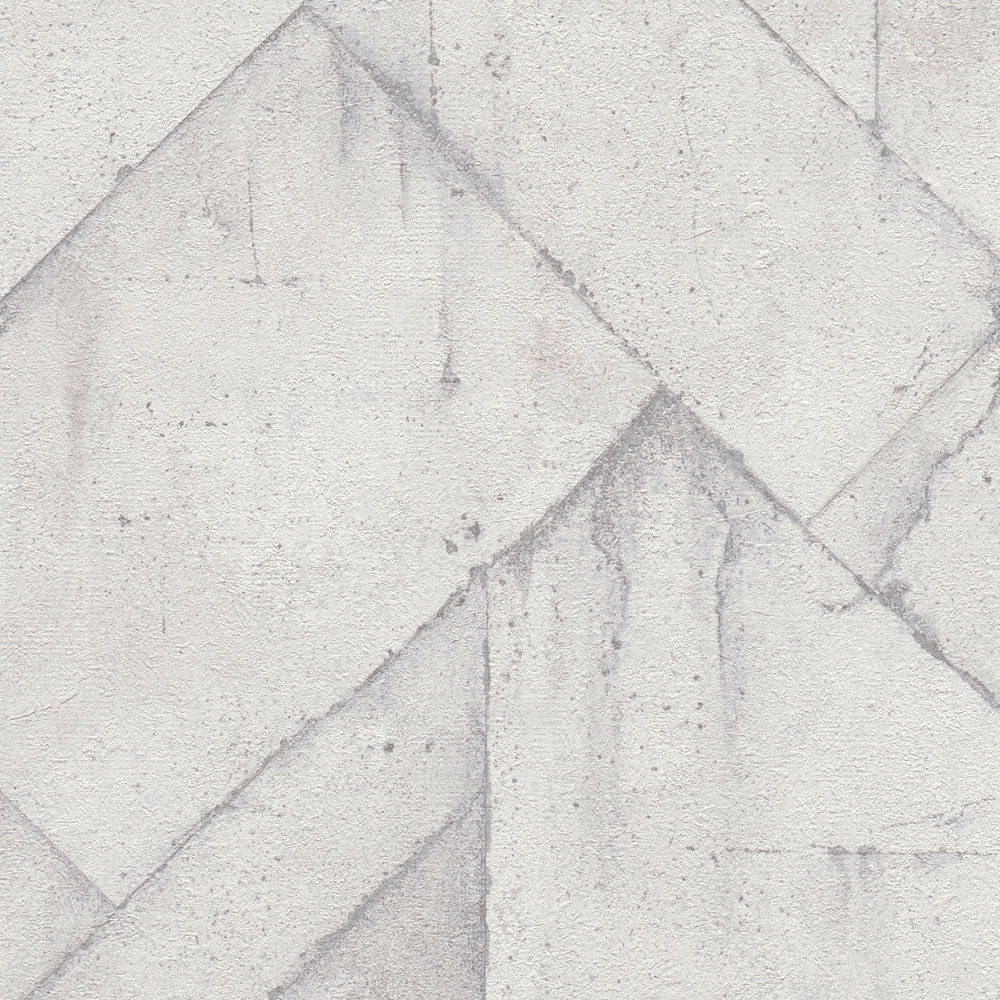             Mustertapete Beton Used-Look & rustikal – Grau, Weiß
        