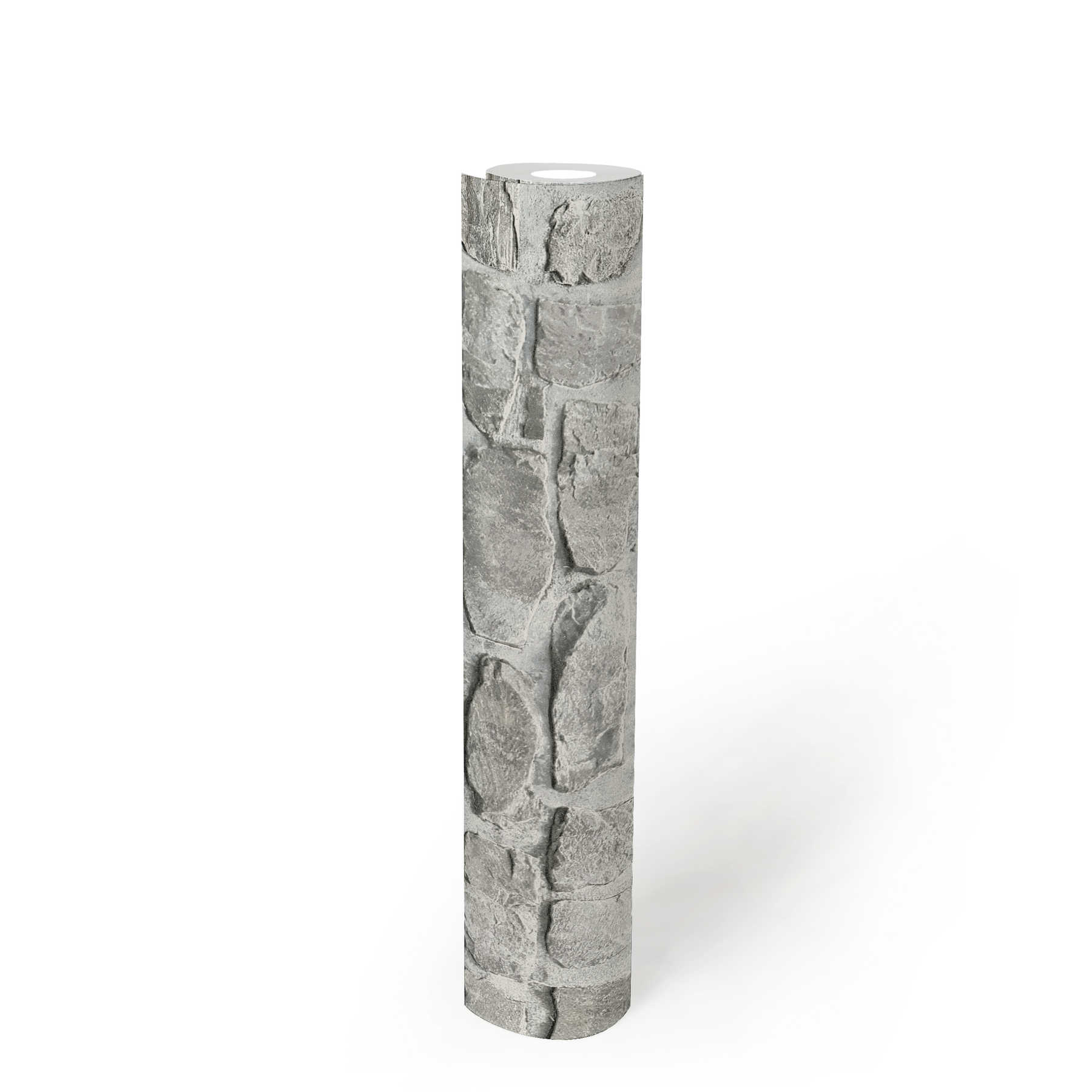             Stein Vliestapete mit Natursteinmuster – Grau, Beige
        