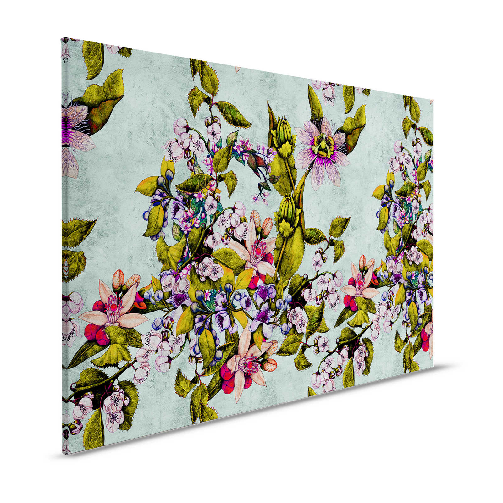 Tropical Passion 2 - Leinwandbild mit Blüten und Knospen – 1,20 m x 0,80 m
