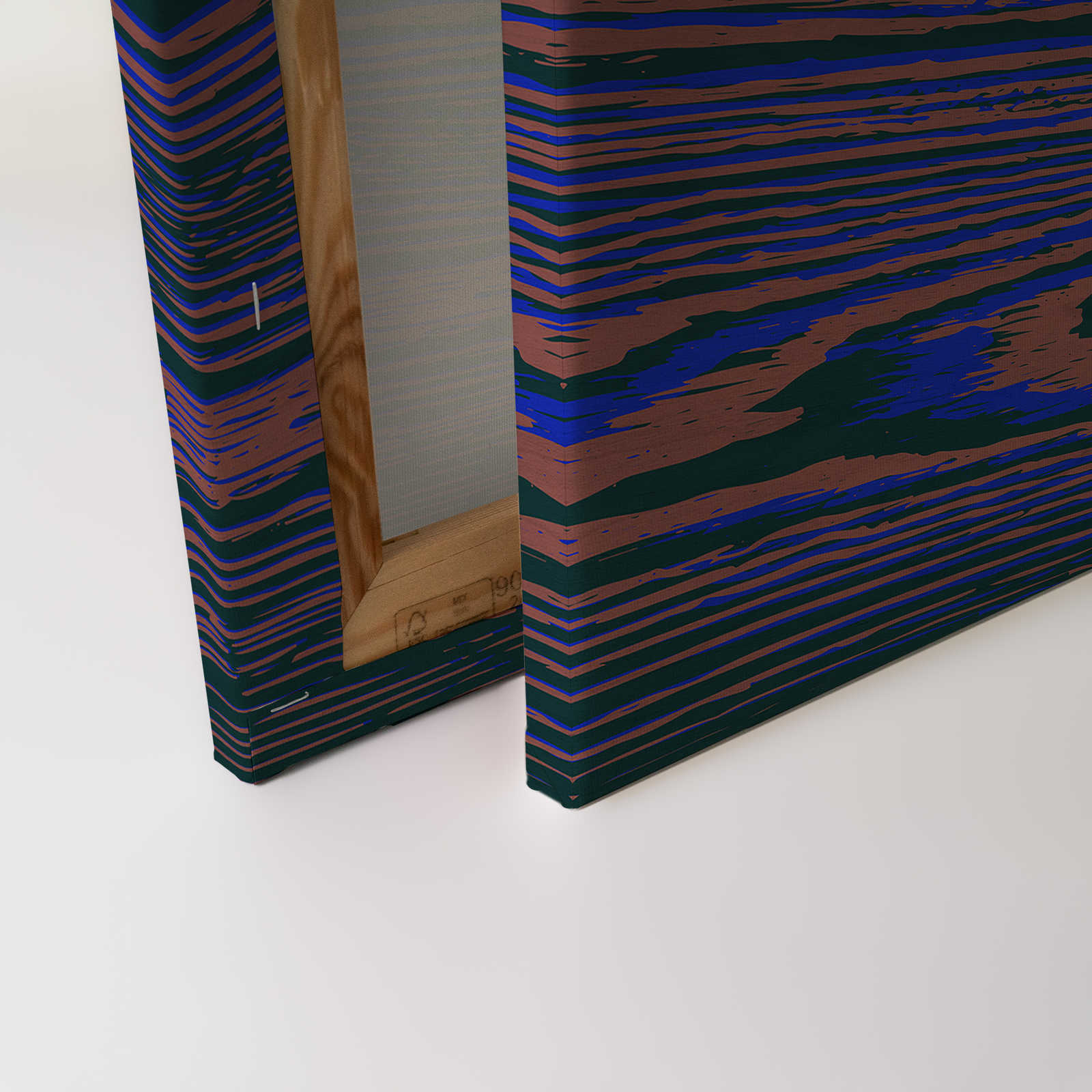             Kontiki 3 - Leinwandbild Neonfarbene Holzmaserung, Lila & Schwarz – 1,20 m x 0,80 m
        