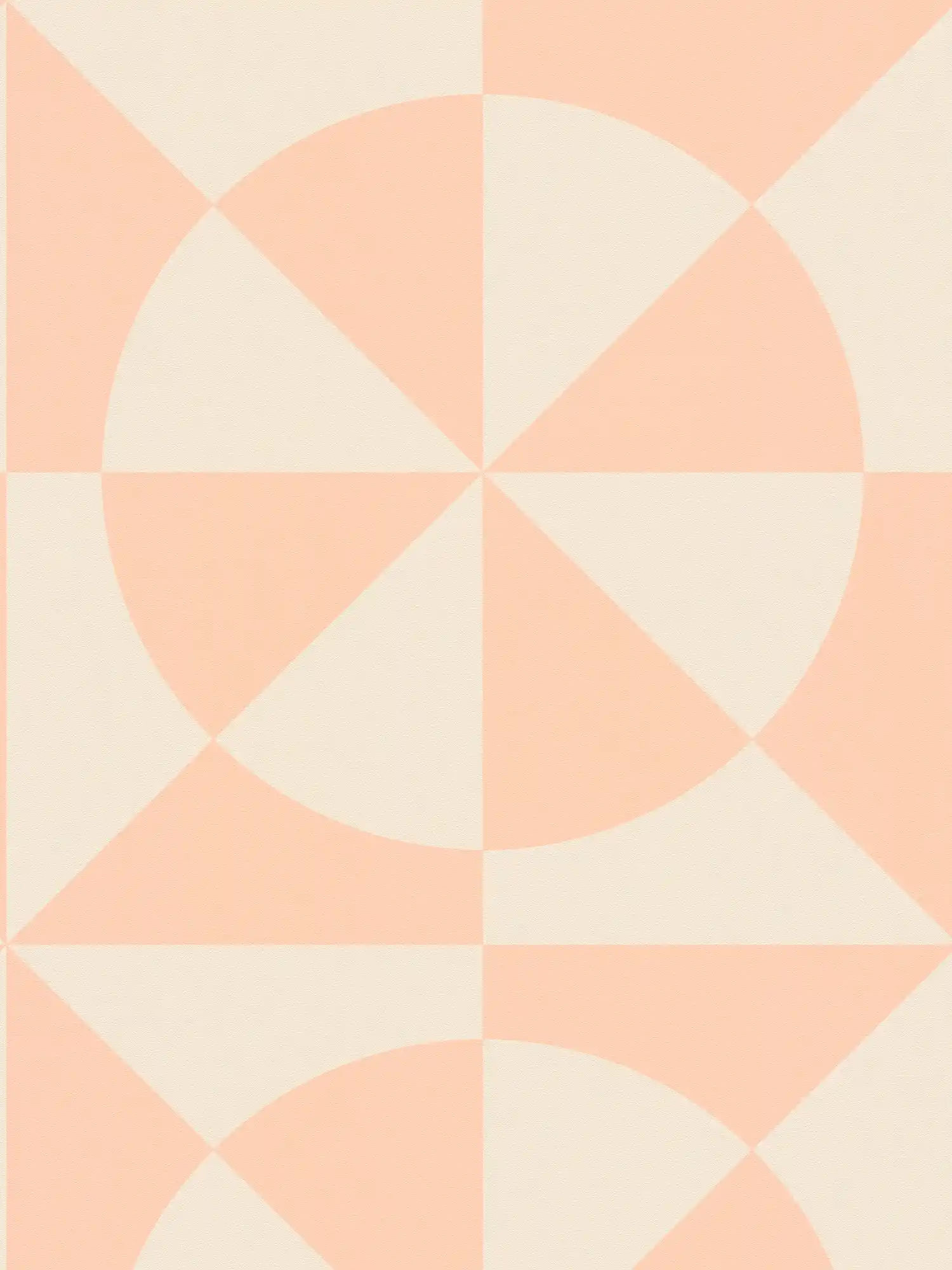         Grafische Vliestapete mit Dreiecken und Kreisen – Creme, Rosa
    