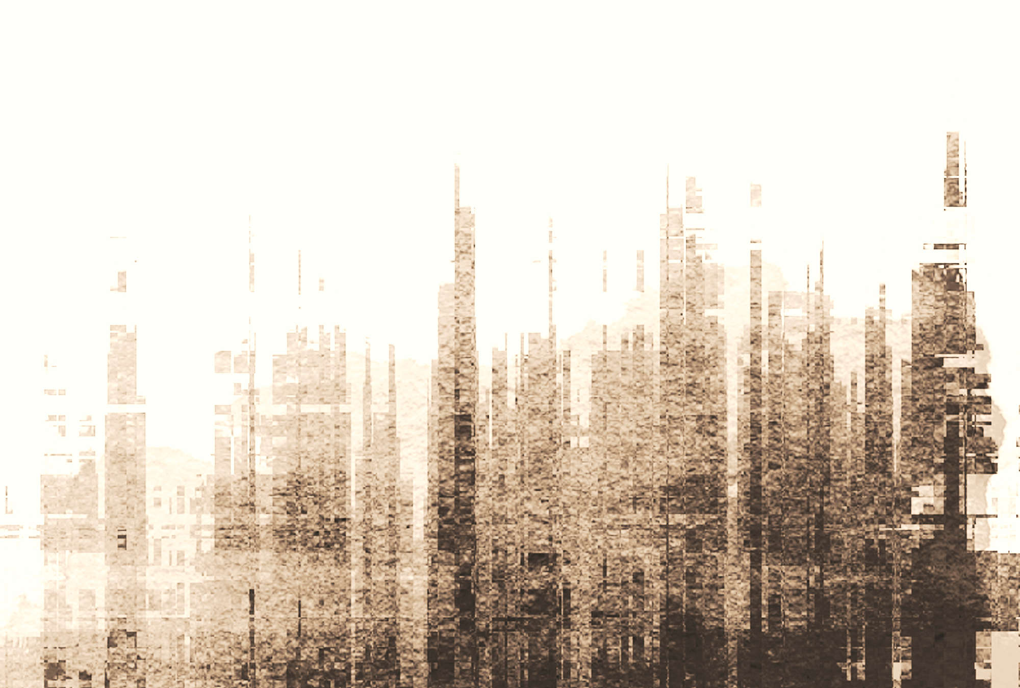             Fototapete Liniendesign, abstrakte Skyline – Beige, Weiß, Schwarz
        
