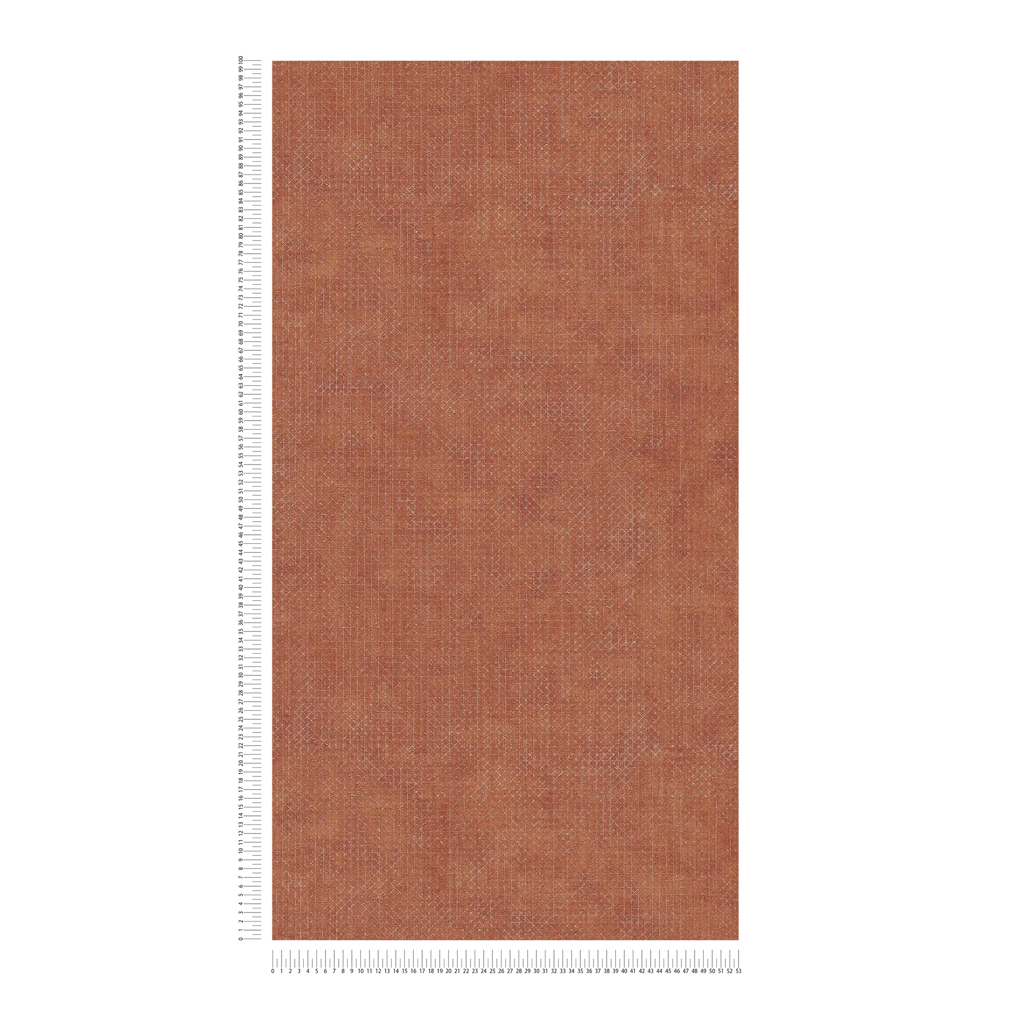             Ziegelrote Tapete mit silbernem Strukturmuster – Orange, Rot
        