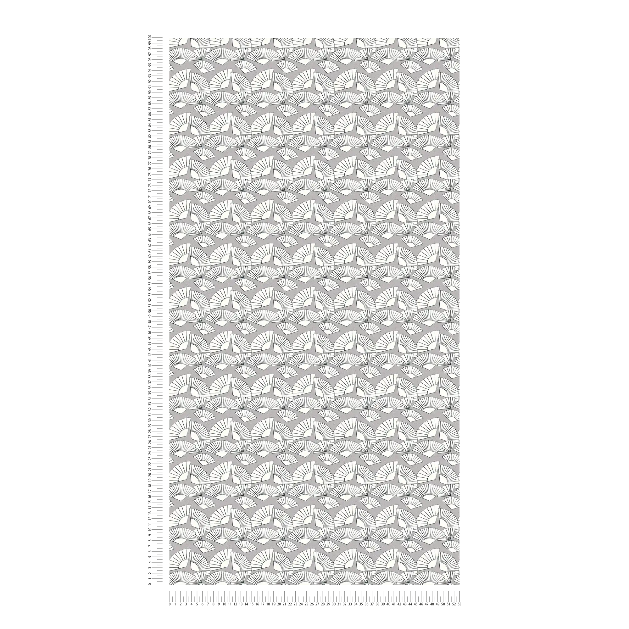             Tapete Karl LAGERFELD Fächer Muster – Metallic, Weiß
        