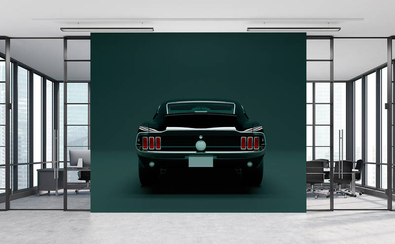             Mustang 3 - American Muscle Car Fototapete – Blau, Schwarz | Mattes Glattvlies
        