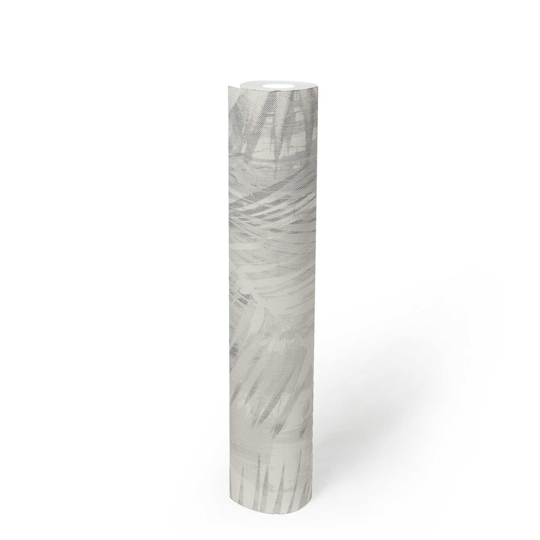             Blätter Tapete stilisiertes Design im Hygge Look – Grau
        