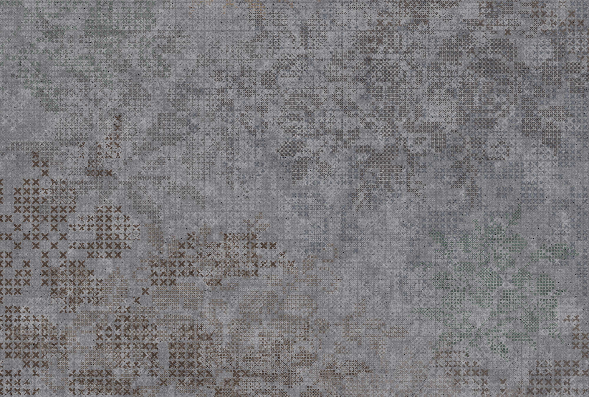             Fototapete Kreuz Muster im Pixel-Stil – Grau, Schwarz
        