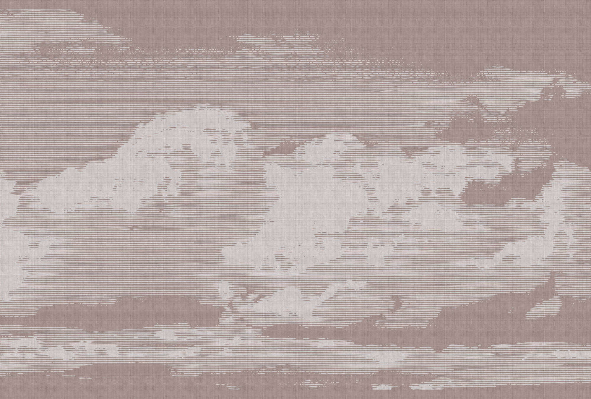             Clouds 3 - Himmlische Fototapete mit Wolkenmotiv - Naturleinen Struktur – Grau, Rosa | Perlmutt Glattvlies
        