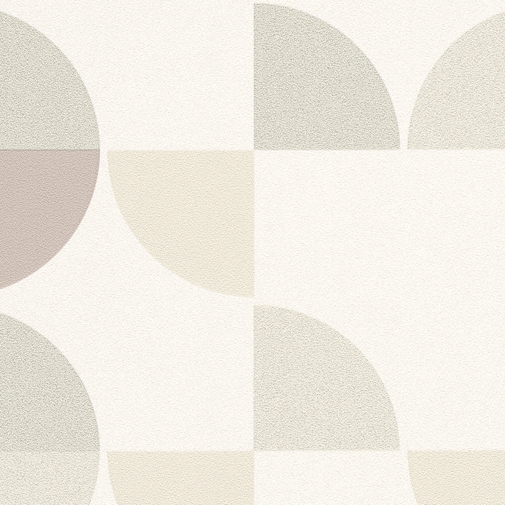             Geometrische Mustertapete im Scandinavian Style – Grau, Beige, Weiß
        