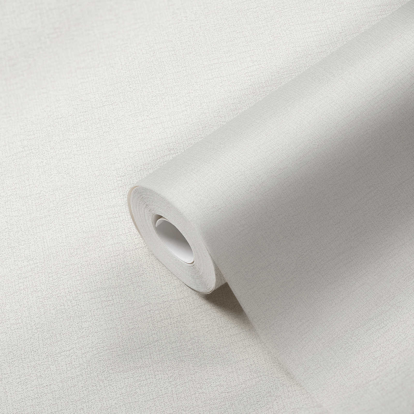             Cremeweiße Vliestapete mit Textilstruktur – Weiß
        