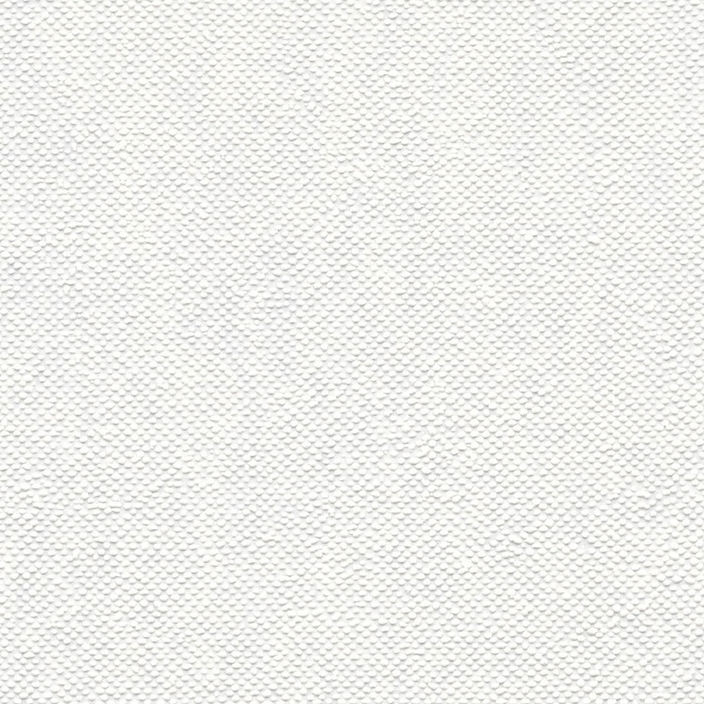             Weiße Tapete mit Textilstruktur, einfarbig & matt
        