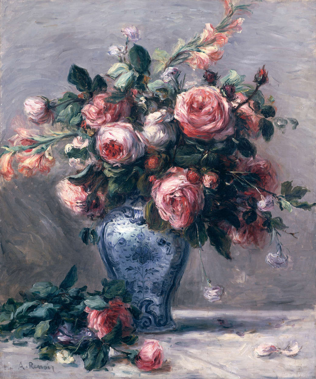             Fototapete "Rose in einer Vase" von Pierre Auguste Renoir
        